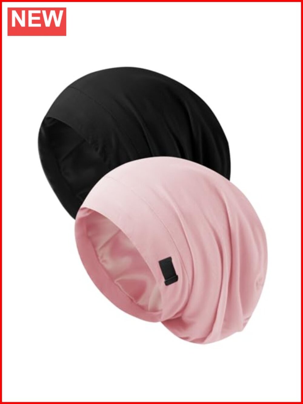 Satin Lined Sleep Cap Beanie for Women, Adjustable Silk Bonnet Hair Wrap